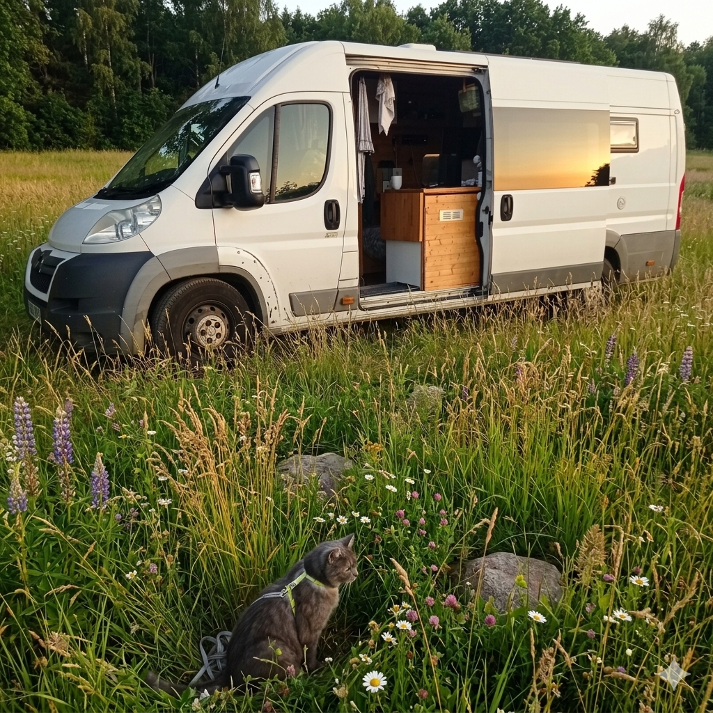 Van and Nelson the cat